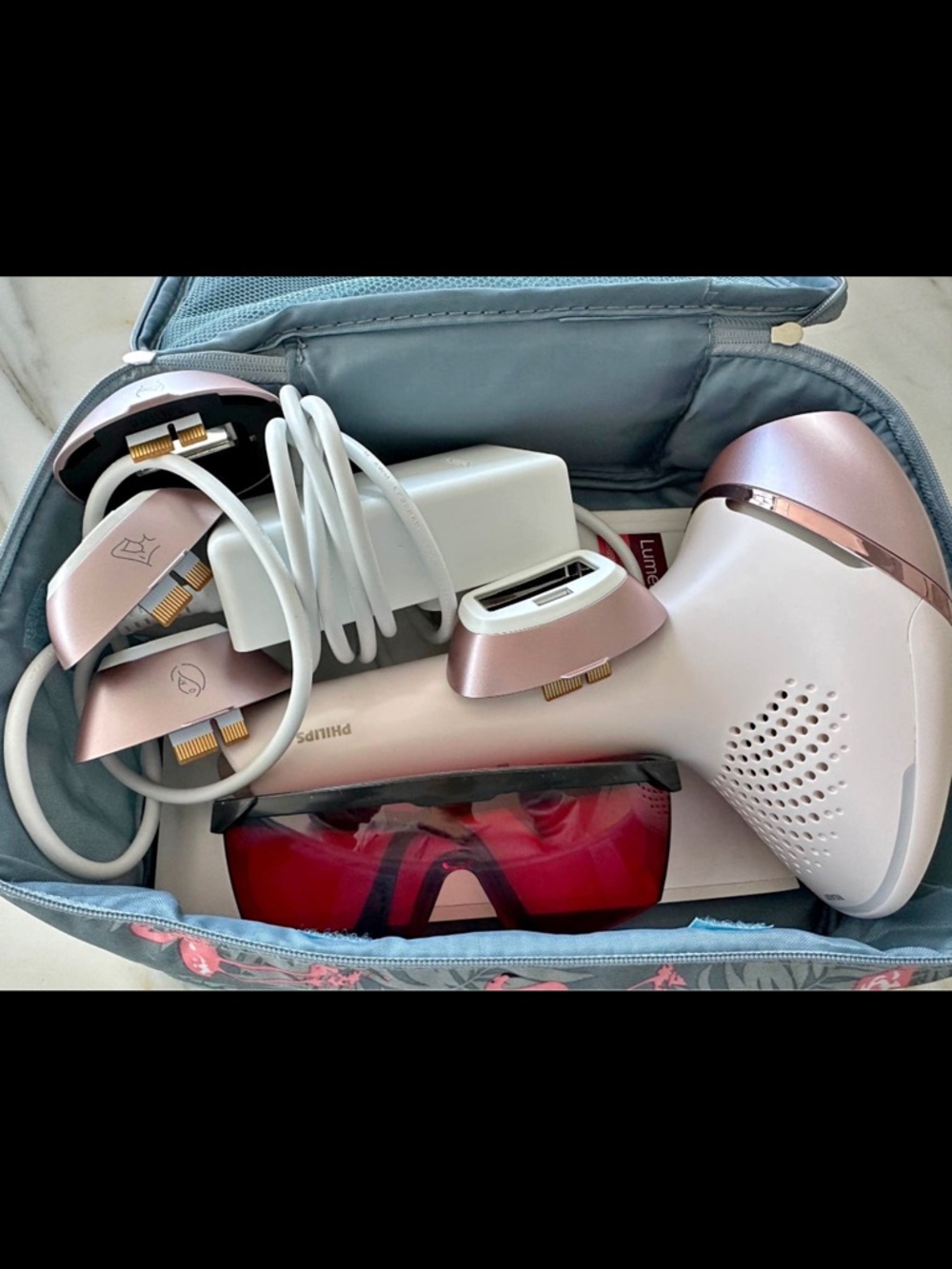 Philips rose gold and white IPL Hair Removal Kit with Protective Goggles